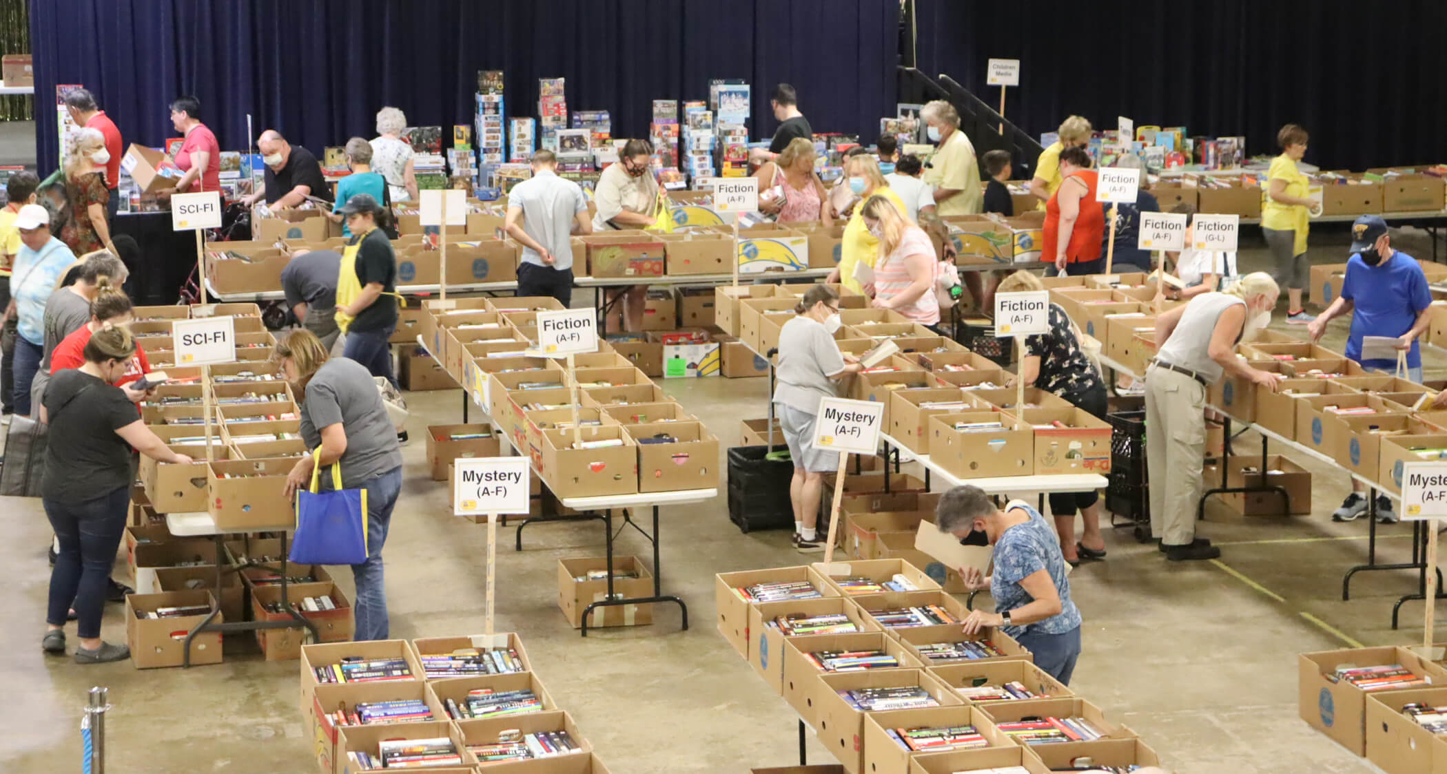 Guests exploring the boxes at the October Mega Sale 2021
