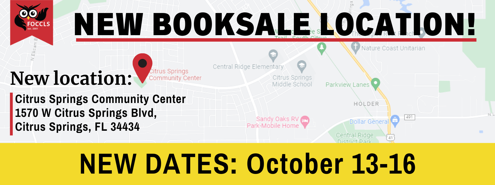 Friends of the Library New Fall Mega Sale Dates and Location